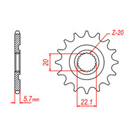 MTX 1590 STEEL FRONT SPROCKET 520 PITCH 14-TEETH - 10-5NL-14