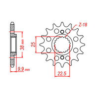 MTX 403 STEEL FRONT SPROCKET 520 PITCH 13-TEETH - 10-BM3-13