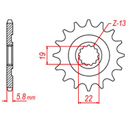 MTX 825 STEEL FRONT SPROCKET 520 PITCH 13-TEETH - 10-HQ7-13