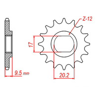 MTX KTM 50 STEEL FRONT SPROCKET 415 PITCH 10-TEETH - 10-KT3-10