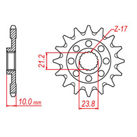 MTX 1443 STEEL FRONT SPROCKET 520 PITCH 13-TEETH - 10-28H-13