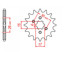 MTX 252 STEEL FRONT SPROCKET 420 PITCH 12-TEETH - 10-045-12