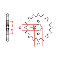 MTX 274 STEEL FRONT SPROCKET 428 PITCH 14-TEETH - 10-436-14