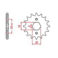 MTX 275 STEEL FRONT SPROCKET 520 PITCH 14-TEETH - 10-362-14