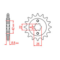 MTX 276 STEEL FRONT SPROCKET 520 PITCH 15-TEETH - 10-443-15