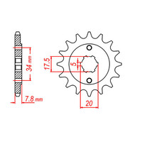 MTX 327 STEEL FRONT SPROCKET 520 PITCH 12-TEETH - 10-KR0-12