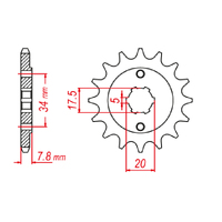 MTX 327 HORNET LIGHTWEIGHT STEEL FRONT SPROCKET 520 PITCH 13-TEETH - 10B-KRO-13