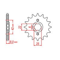 MTX 281 STEEL FRONT SPROCKET 520 PITCH 14-TEETH - 10-429-14