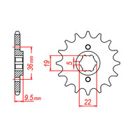 MTX 337 STEEL FRONT SPROCKET 520 PITCH 14-TEETH - 10-KA4-14