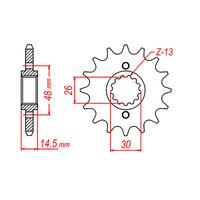 MTX 339 STEEL FRONT SPROCKET 530 PITCH 16-TEETH - 10-438-16