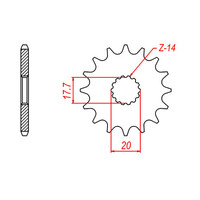 MTX 564 STEEL FRONT SPROCKET 520 PITCH 13-TEETH - 10-2HG-13