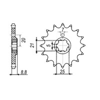 MTX 507 STEEL FRONT SPROCKET 520 PITCH 13-TEETH - 10-HQ3-13