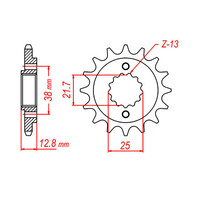 MTX 511 STEEL FRONT SPROCKET 520 PITCH 15-TEETH - 10-163-15