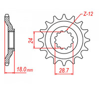 MTX 523 STEEL FRONT SPROCKET 630 PITCH 15-TEETH - 10-083-15