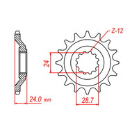 MTX 528 STEEL FRONT SPROCKET 530 PITCH 17-TEETH - 10-162-17