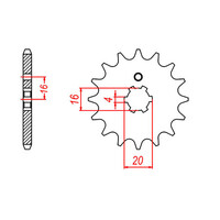 MTX 546 STEEL FRONT SPROCKET 420 PITCH 15-TEETH - 10-517-15