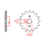 MTX 563 STEEL FRONT SPROCKET 420 PITCH 15-TEETH - 10-257-15