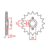 MTX 571 STEEL FRONT SPROCKET 530 PITCH 16-TEETH - 10-17A-16