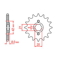 MTX 575 STEEL FRONT SPROCKET 520 PITCH 14-TEETH - 10-5Y1-14