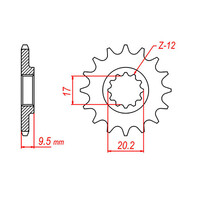 MTX 1906 STEEL FRONT SPROCKET 420 PITCH 13-TEETH - 10-KT4-13