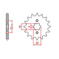 MTX 548 STEEL FRONT SPROCKET 428 PITCH 13-TEETH - 10-132-13