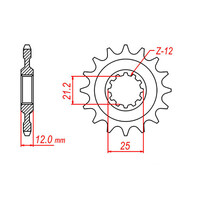 MTX 823 STEEL FRONT SPROCKET 520 PITCH 12-TEETH - 10-HQ1-12