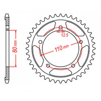 MTX 2010 STEEL REAR SPROCKET 530 PITCH 36-TEETH - 11-TR1-36