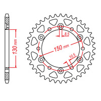 MTX 245/3 STEEL REAR SPROCKET 520 PITCH 40-TEETH - 11-MG3-40