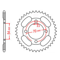 MTX 263 STEEL REAR SPROCKET 428 PITCH 45-TEETH - 11-059-45