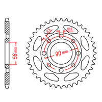 MTX 269 STEEL REAR SPROCKET 428 PITCH 36-TEETH - 11-437-36