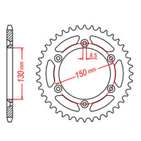 MTX 245/2 STEEL REAR SPROCKET 520 PITCH 42-TEETH - 11-428-42