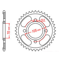 MTX 278 STEEL REAR SPROCKET 530 PITCH 38-TEETH - 11-367-38