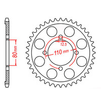 MTX 284 STEEL REAR SPROCKET 530 PITCH 48-TEETH - 11-300-48