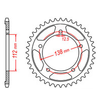 MTX 302 STEEL REAR SPROCKET 530 PITCH 44-TEETH - 11-MW0-44