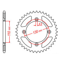 MTX 215 STEEL REAR SPROCKET 420 PITCH 46-TEETH - 11-4GC-46