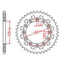 MTX 210/301 STEEL REAR SPROCKET 520 PITCH 55-TEETH - 11-KAE2-55