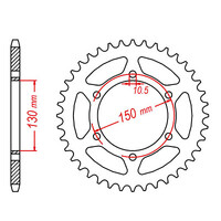 MTX 305 STEEL REAR SPROCKET 520 PITCH 46-TEETH - 11-305-46