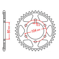 MTX 1489 STEEL REAR SPROCKET 525 PITCH 42-TEETH - 11-503-42