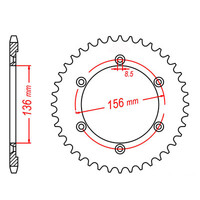 MTX 1791 STEEL REAR SPROCKET 525 PITCH 43-TEETH - 11-32E-43