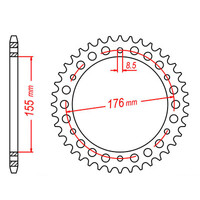 MTX 2011 STEEL REAR SPROCKET 530 PITCH 42-TEETH - 11-TR2-42