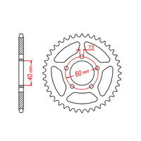 MTX KTM 50 STEEL REAR SPROCKET 415 PITCH 40-TEETH - 11-KM3-40