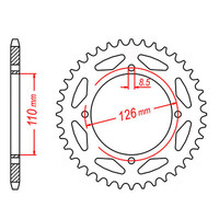 MTX 1465 STEEL REAR SPROCKET 420 PITCH 46-TEETH - 11-455-46