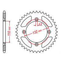 MTX 895 STEEL REAR SPROCKET 428 PITCH 48-TEETH - 11-KM4-48