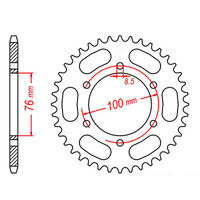 MTX 1844 STEEL REAR SPROCKET 428 PITCH 42-TEETH - 11-844-42