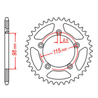 MTX 894 STEEL REAR SPROCKET 420 PITCH 46-TEETH - 11-KMX-46