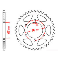 MTX 473 STEEL REAR SPROCKET 520 PITCH 40-TEETH - 11-002-40