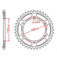 MTX 1490 STEEL REAR SPROCKET 520 PITCH 37-TEETH - 11-147-37