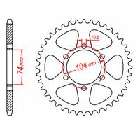 MTX 481 STEEL REAR SPROCKET 530 PITCH 43-TEETH - 11-165-43