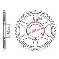 MTX 488 STEEL REAR SPROCKET 530 PITCH 46-TEETH - 11-054-46