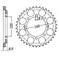 MTX 477 STEEL REAR SPROCKET 520 PITCH 43-TEETH - 11-185-43